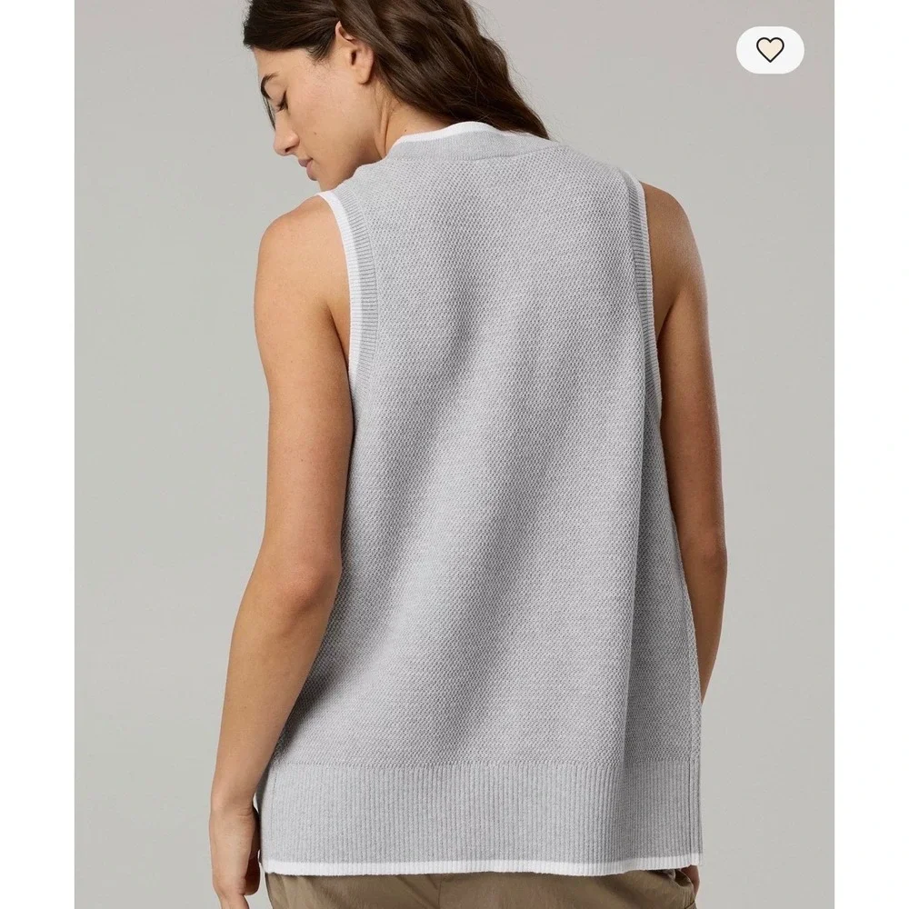 OFFLINE by Aerie Grey Tennis Sweater Vest Cardigan‎ Button Front Women's Small